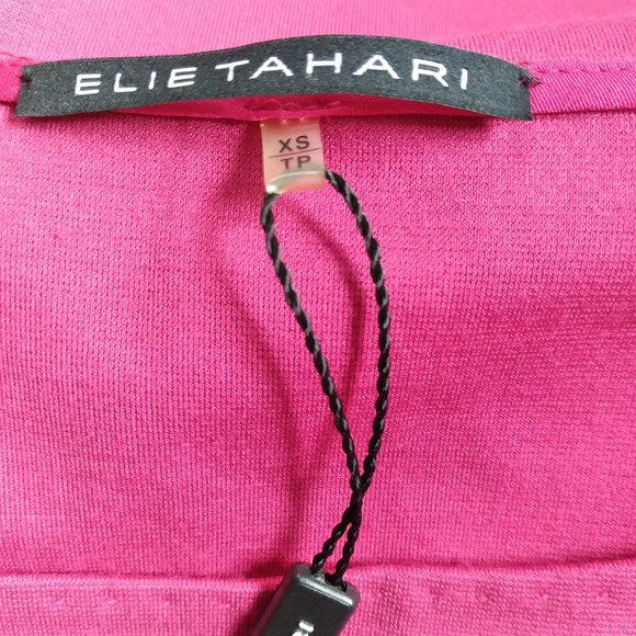 Elie Tahari Dark Pink 3/4" Sleeve Dress - Picture 3 of 9